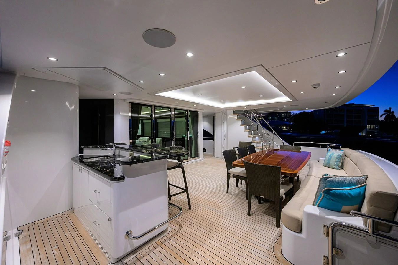 a large modern kitchen aboard RENNEGADE Yacht for Sale