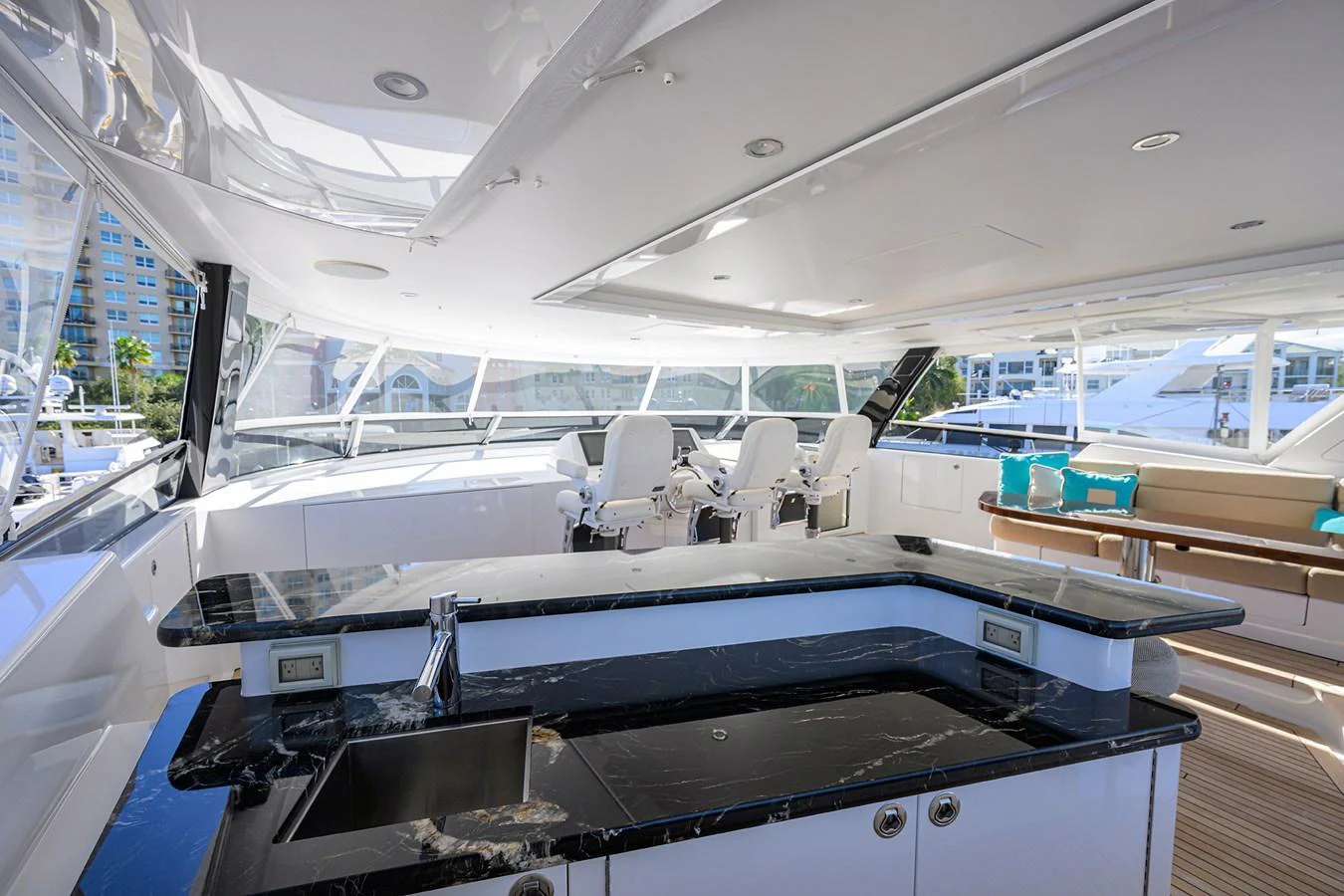 inside of a boat aboard RENNEGADE Yacht for Sale