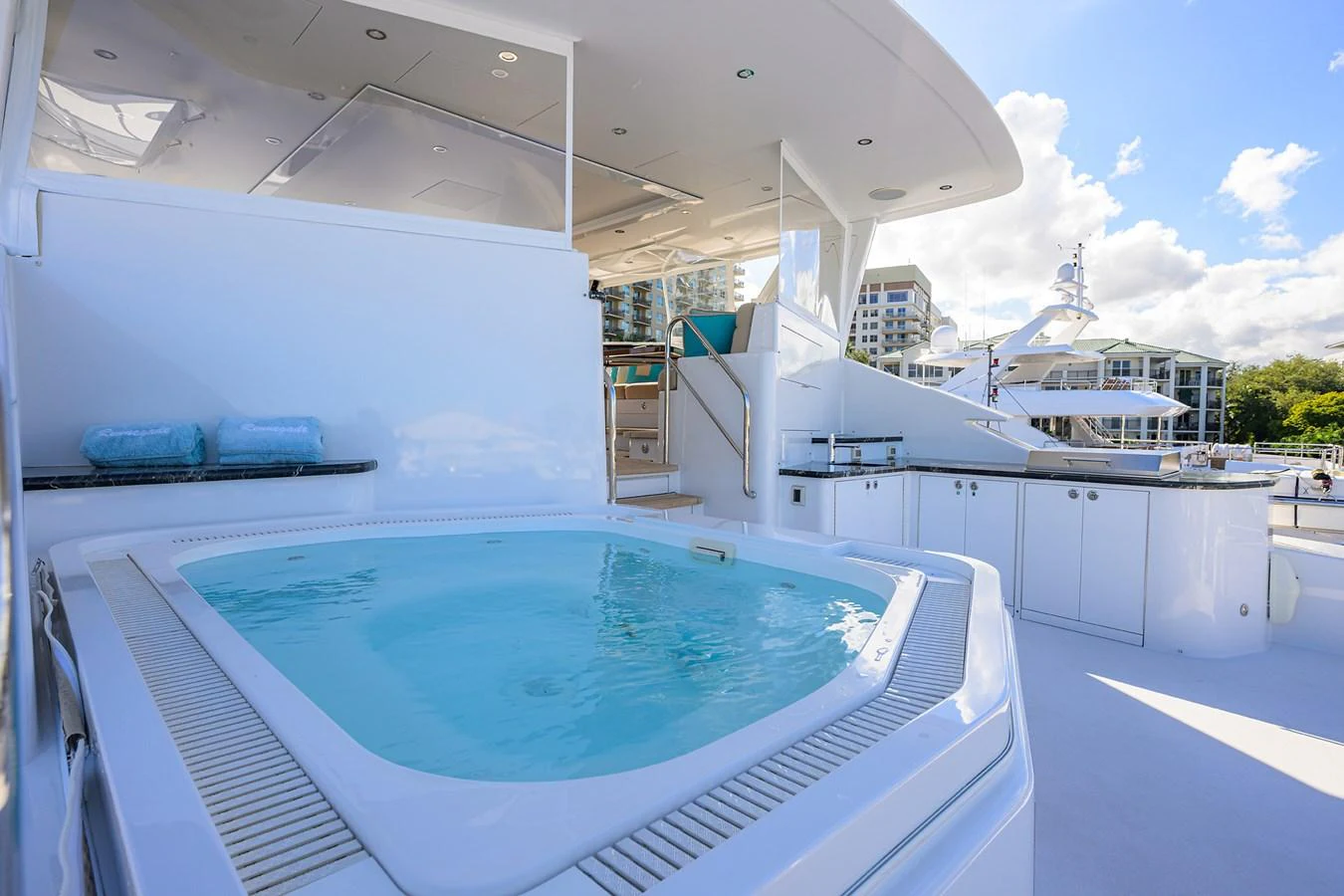 a swimming pool in a boat aboard RENNEGADE Yacht for Sale