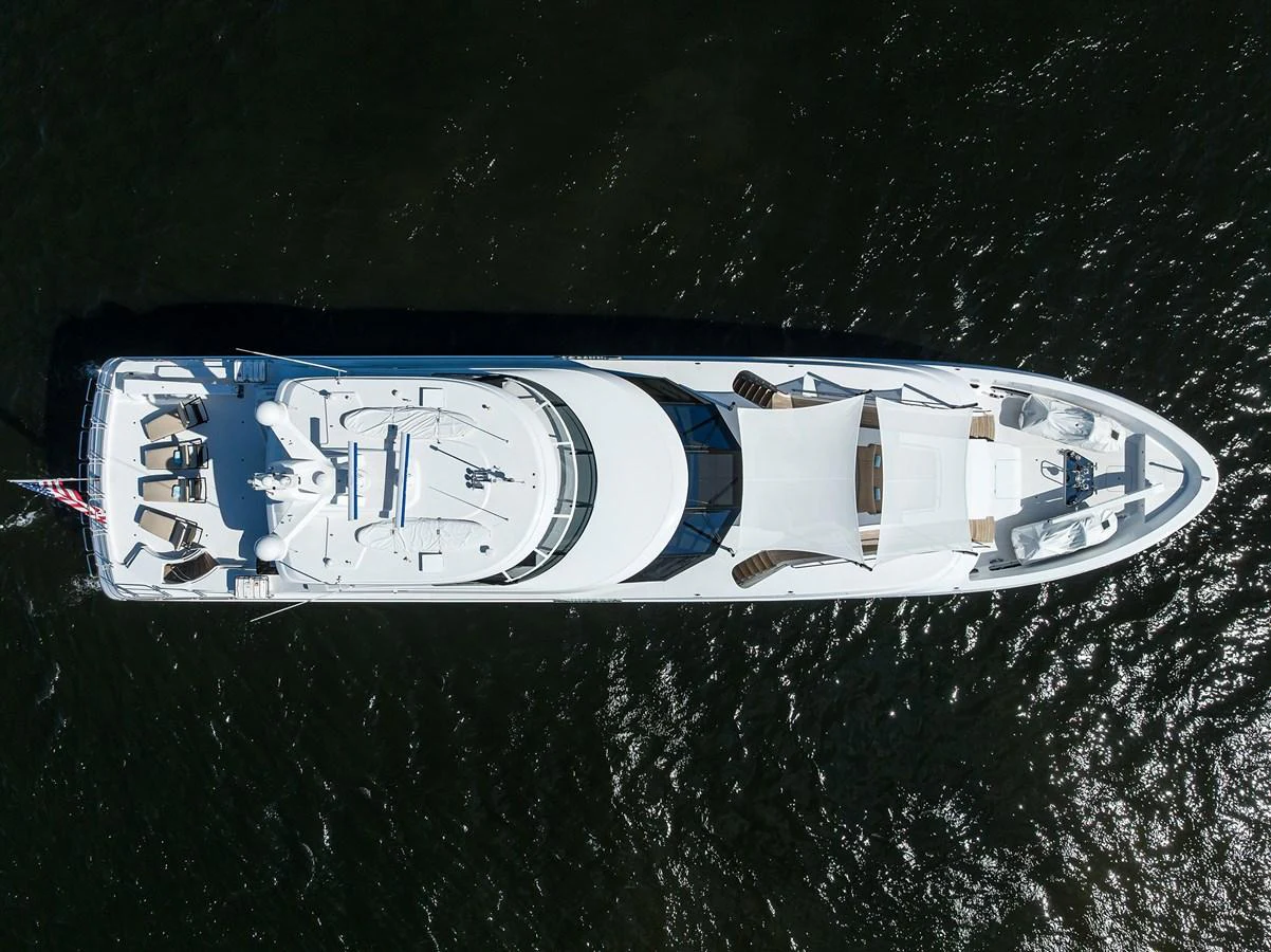 a logo on a black background aboard RENNEGADE Yacht for Sale