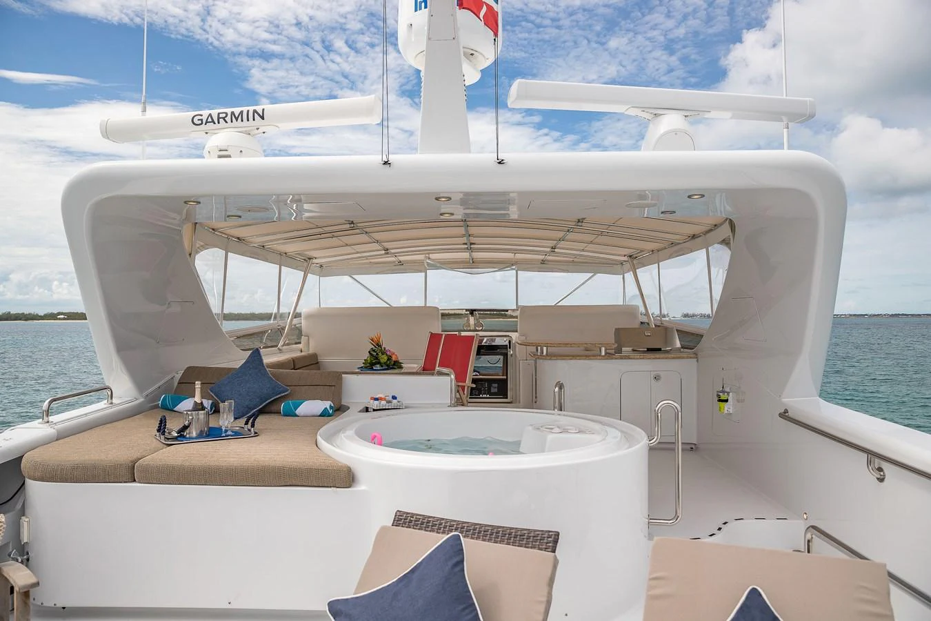 a boat on the water aboard AQUA Yacht for Sale
