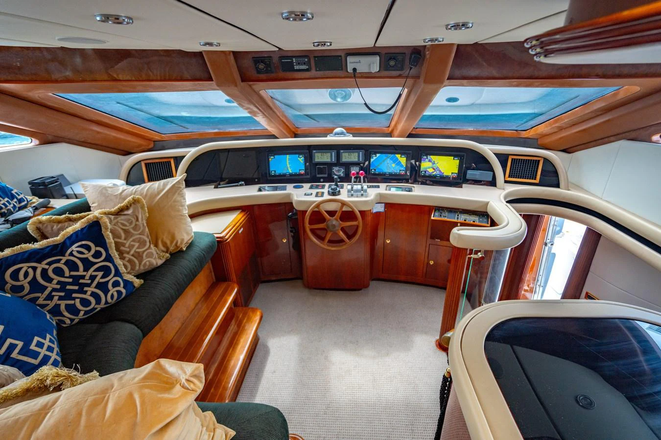 inside of a vehicle aboard AQUA Yacht for Sale