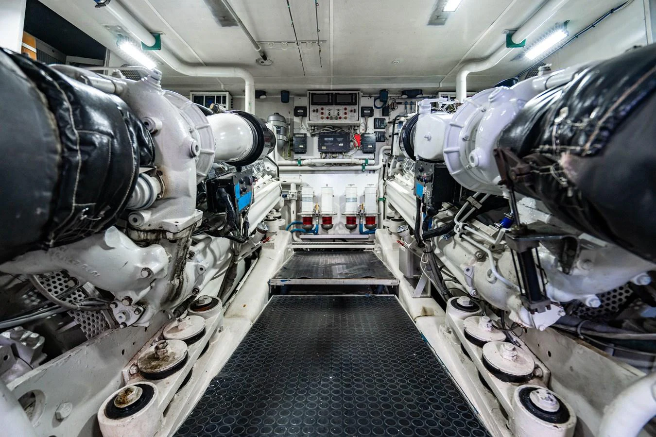 a large machine with large pipes aboard AQUA Yacht for Sale