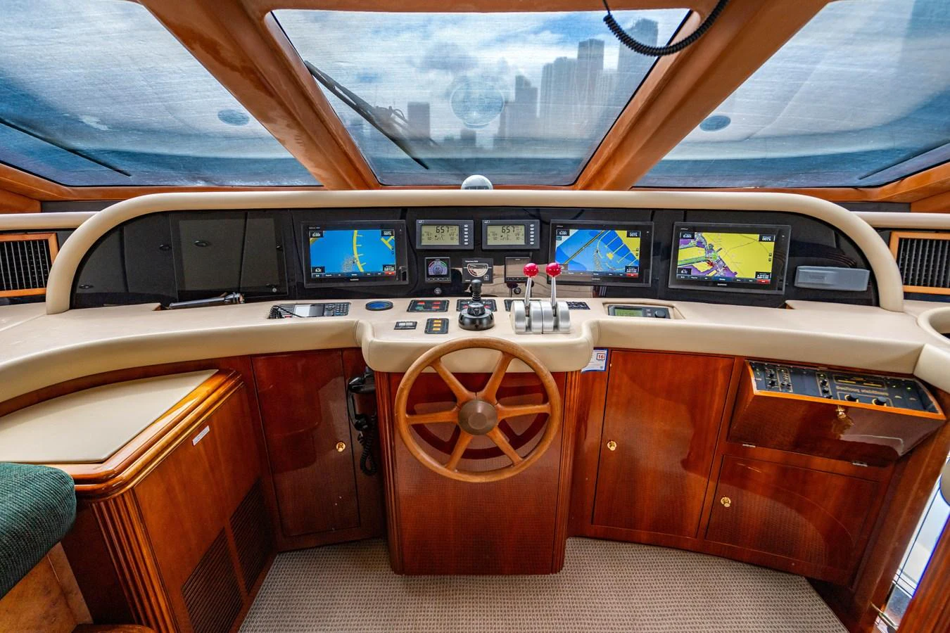 inside of a car aboard AQUA Yacht for Sale