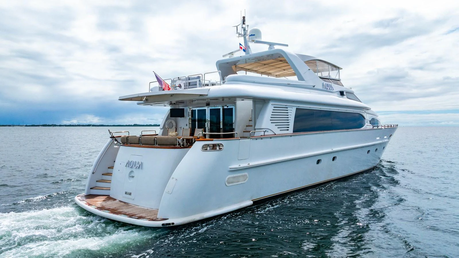 a boat on the water aboard AQUA Yacht for Sale