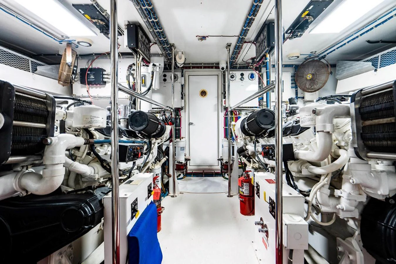 The engine room showcases the yacht's powerful machinery and technical setup. aboard WATER BORN Yacht for Sale