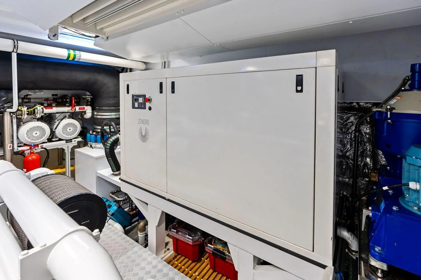 The engine room is equipped with advanced machinery and systems for optimal yacht performance. aboard TENACIOUS Yacht for Sale