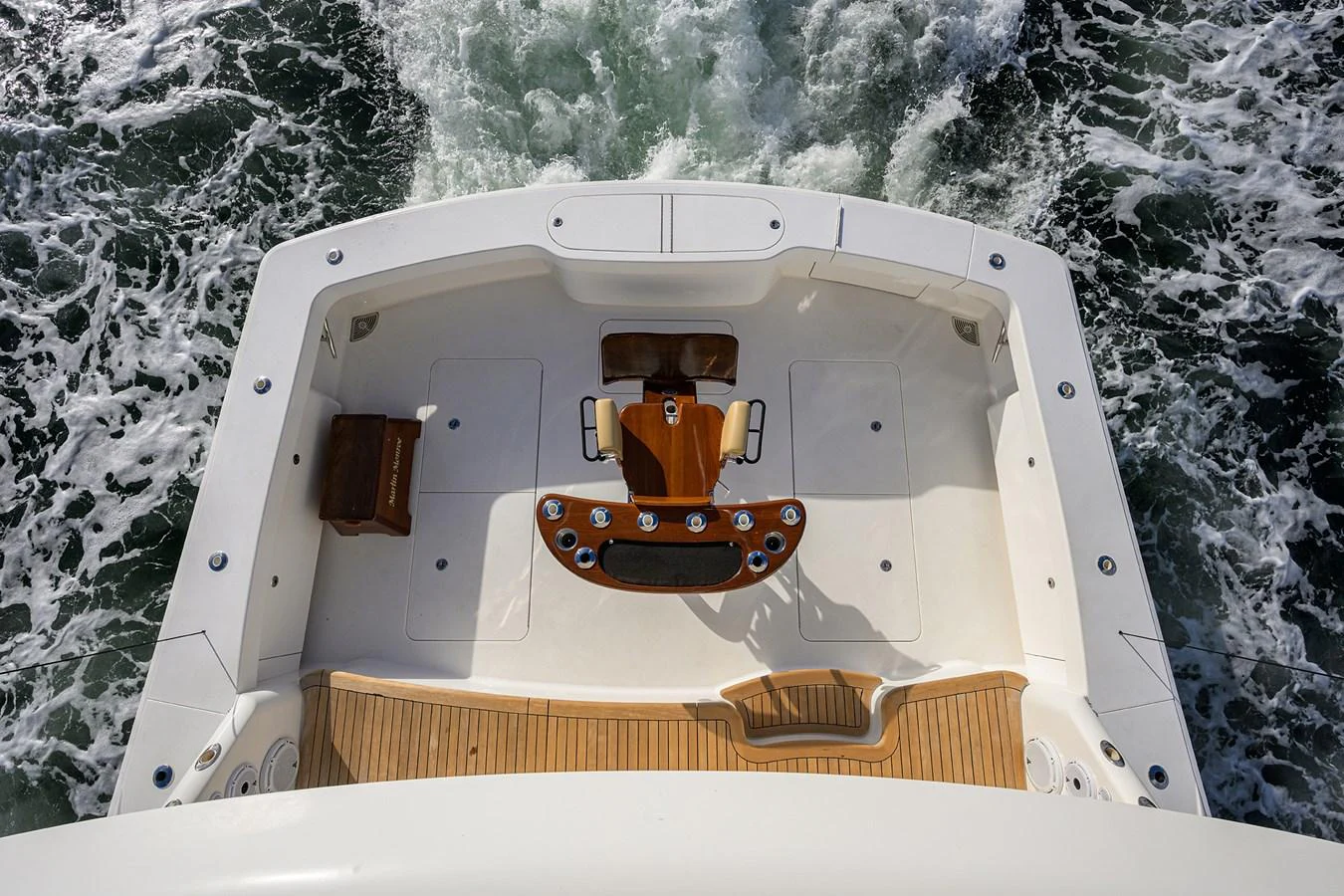 a white tunnel with a person in it aboard MARLIN MONROE Yacht for Sale