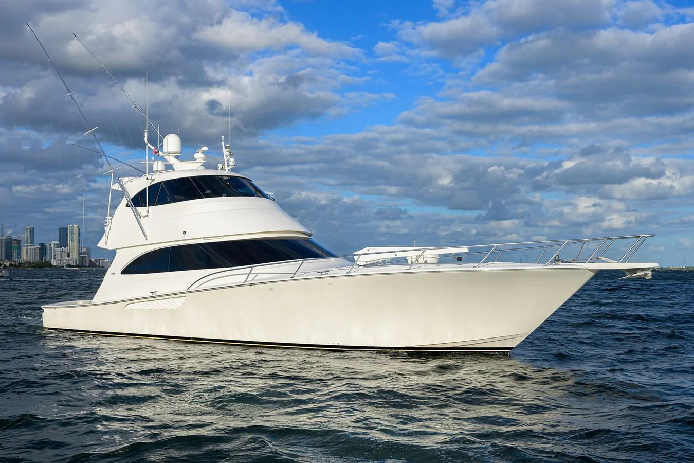 a white yacht in the water aboard MARLIN MONROE Yacht for Sale
