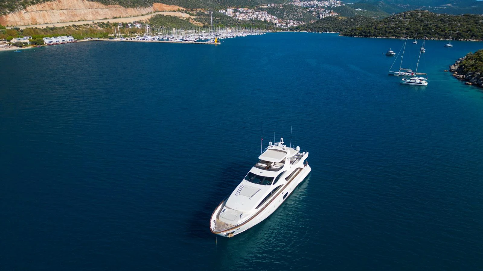 a boat in the water aboard LA RUBIA Yacht for Sale