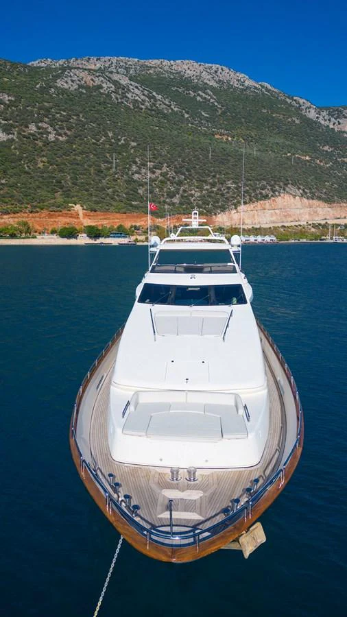 a boat on the water aboard LA RUBIA Yacht for Sale