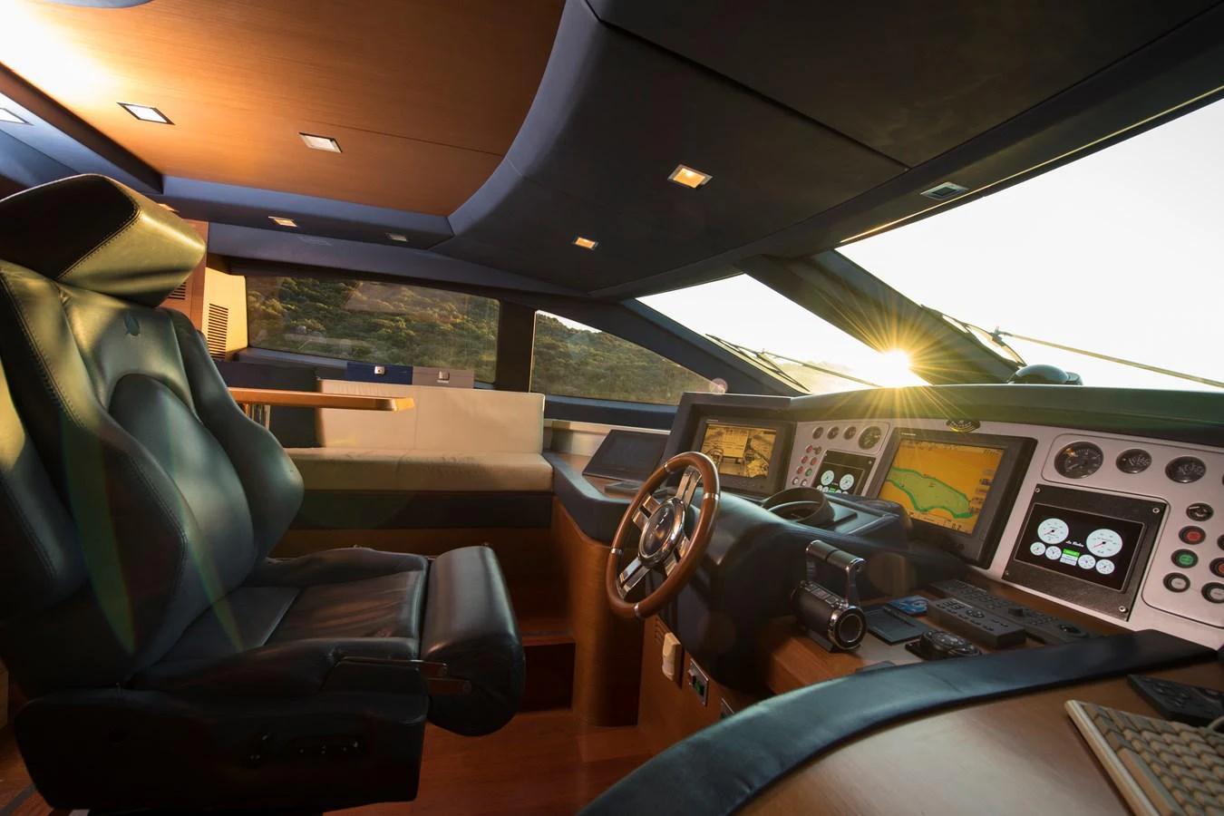 inside of a car aboard LA RUBIA Yacht for Sale