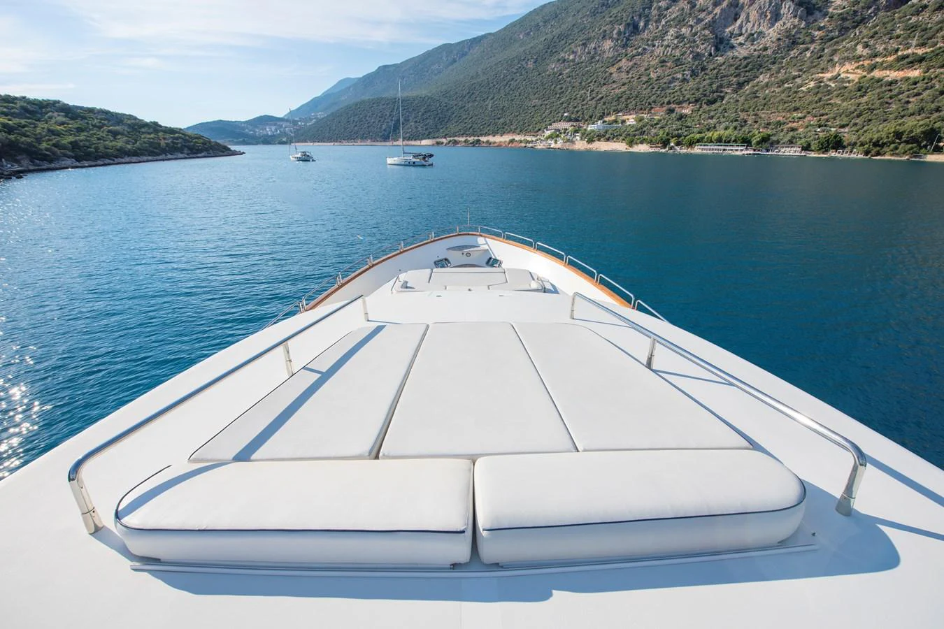 a boat on the water aboard LA RUBIA Yacht for Sale