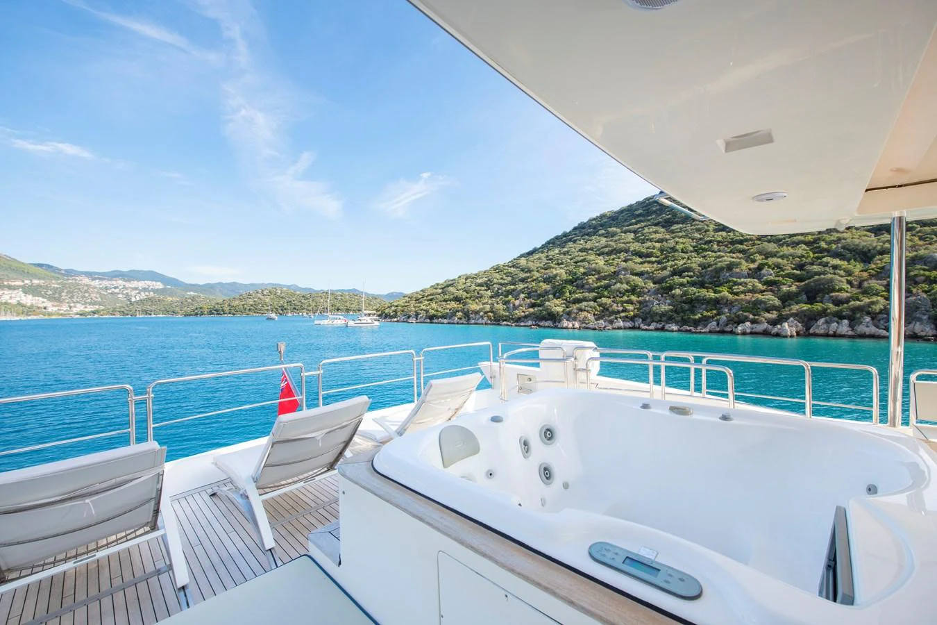 a boat on the water aboard LA RUBIA Yacht for Sale