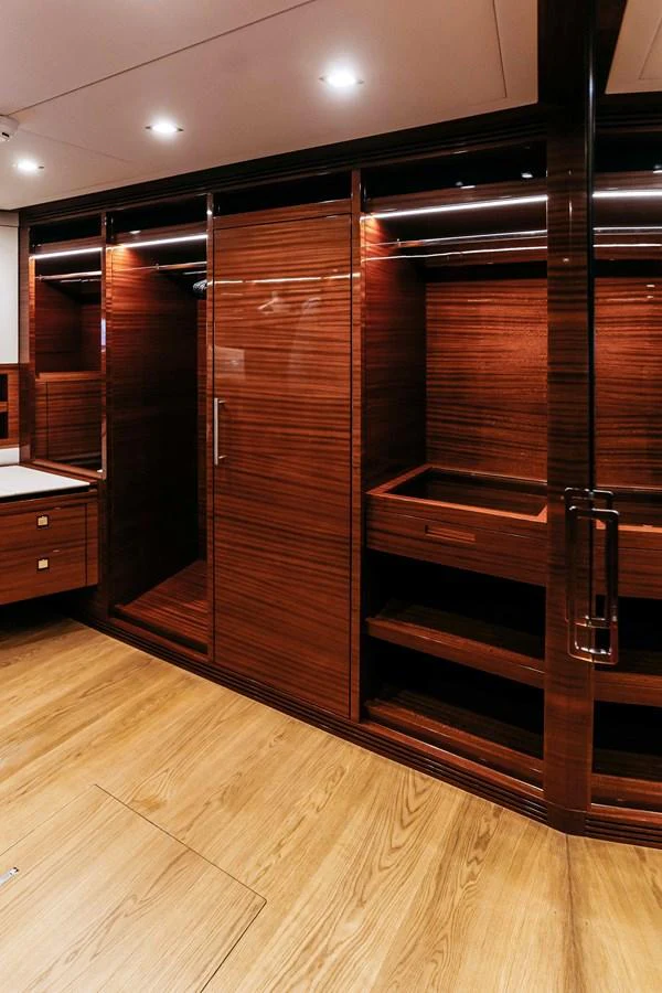 a room with a large closet aboard PAPILLON Yacht for Sale