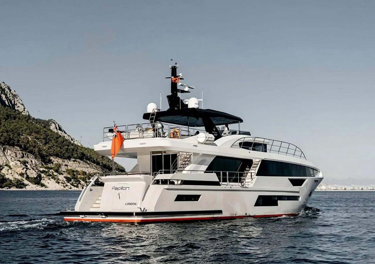 a boat in the water aboard PAPILLON Yacht for Sale
