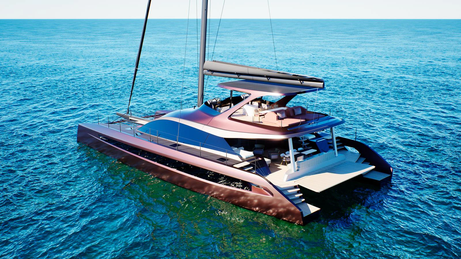 a boat in the water aboard FUSION 80 Yacht for Sale