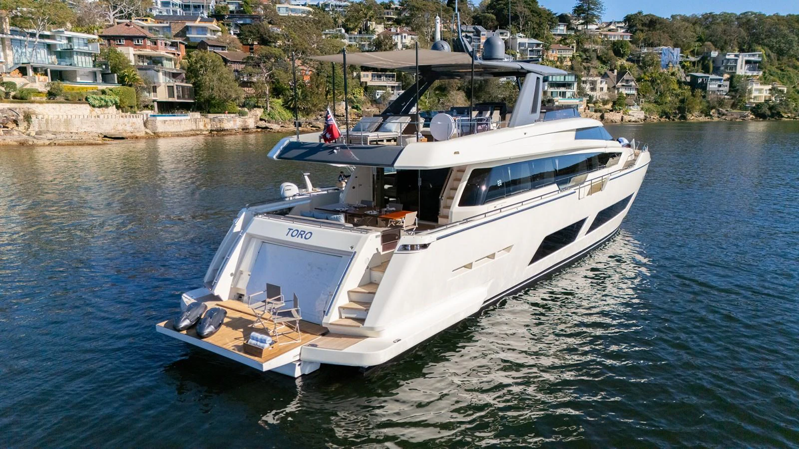 a boat on the water aboard TORO Yacht for Sale
