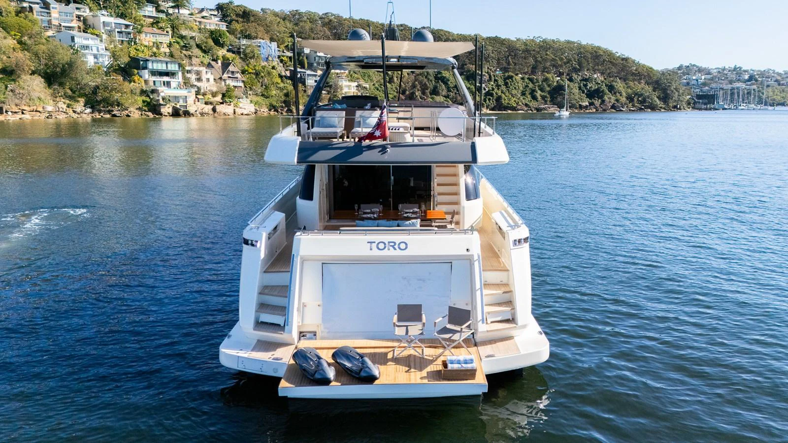 a boat on the water aboard TORO Yacht for Sale