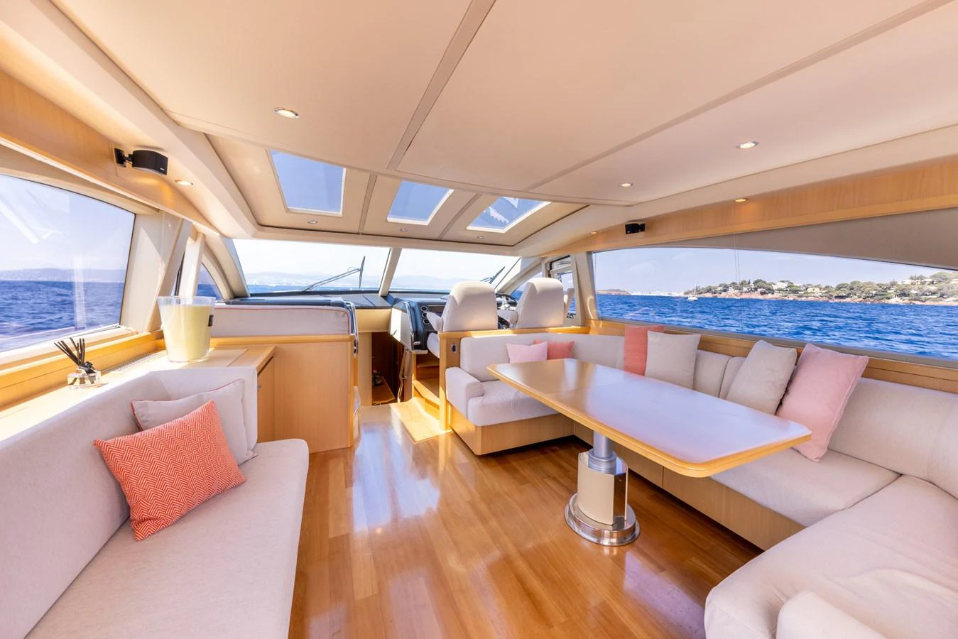 a boat with a view of the ocean aboard P'TITE BOUILLE Yacht for Sale
