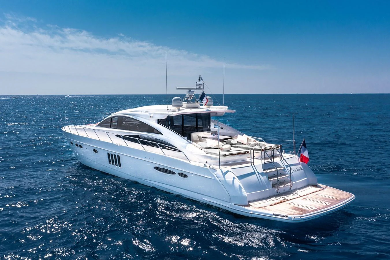 a white yacht in the water aboard P'TITE BOUILLE Yacht for Sale