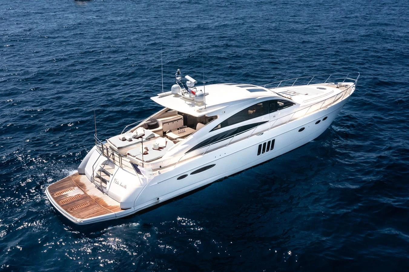 a white yacht in the water aboard P'TITE BOUILLE Yacht for Sale
