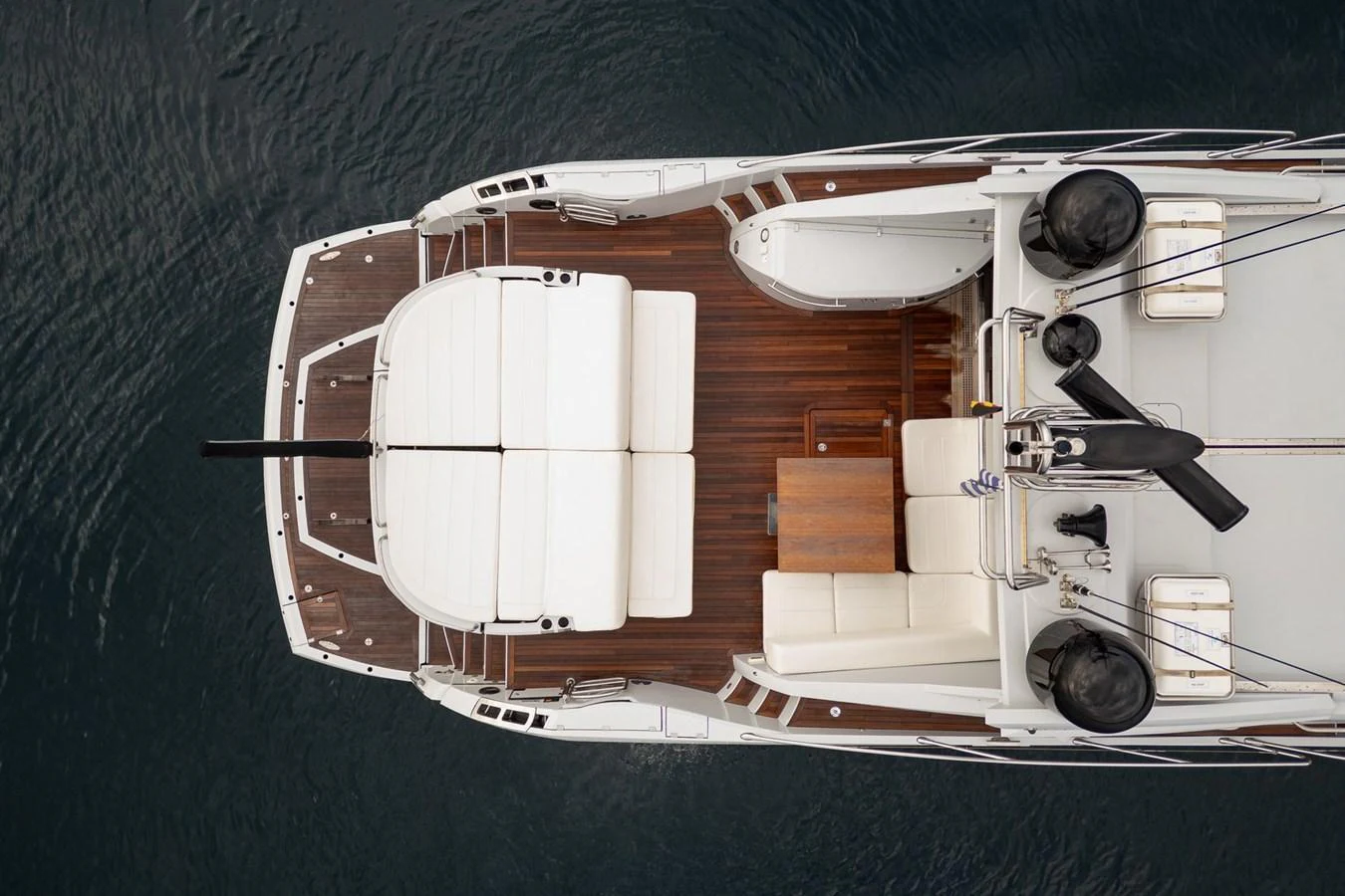 The flybridge offers a spacious and elegant area for relaxation and socializing. aboard M/Y TITAN Yacht for Sale