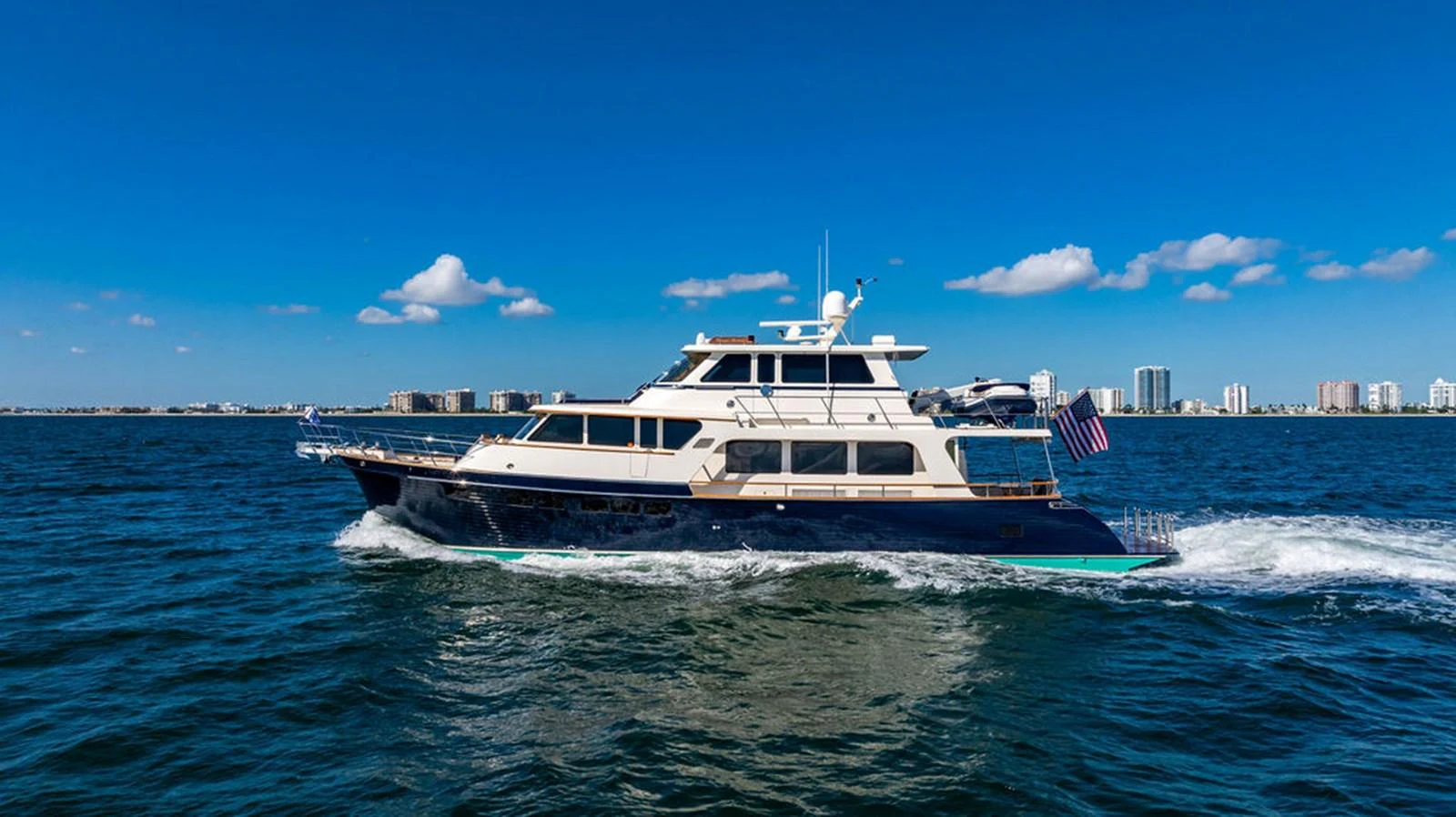 a boat on the water aboard NEVER BETTER Yacht for Sale