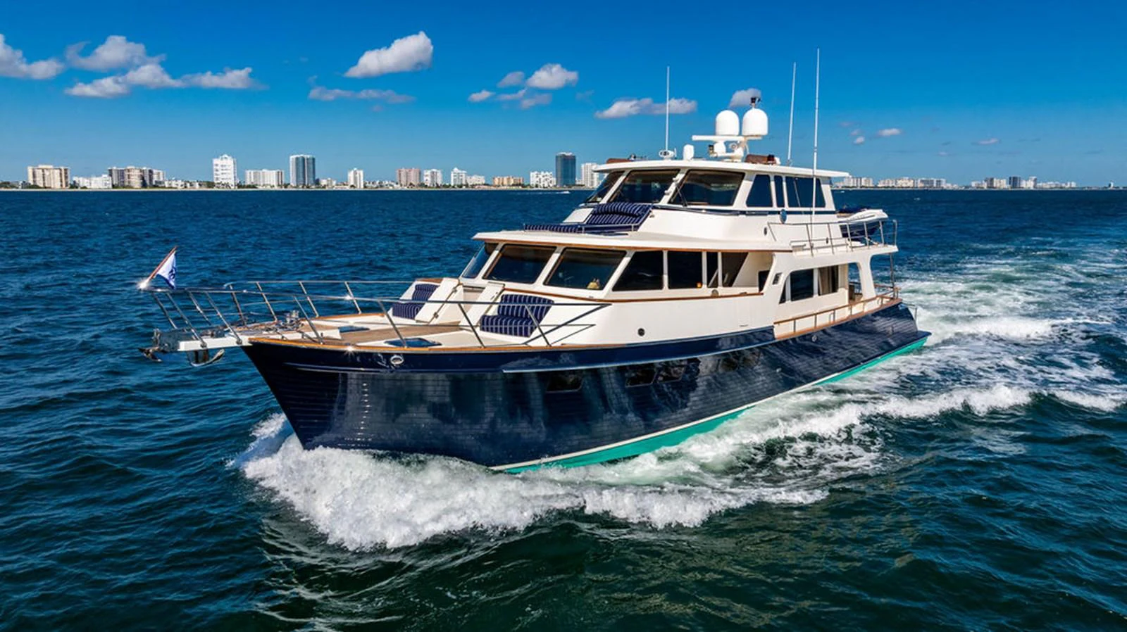 a boat on the water aboard NEVER BETTER Yacht for Sale