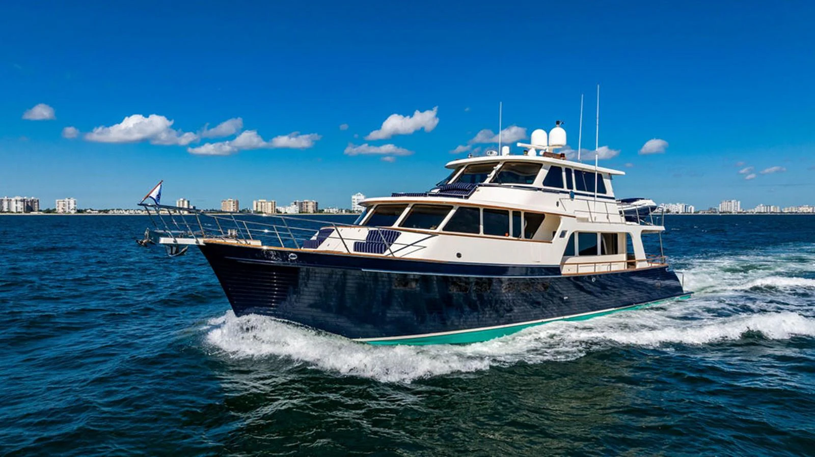 a boat on the water aboard NEVER BETTER Yacht for Sale