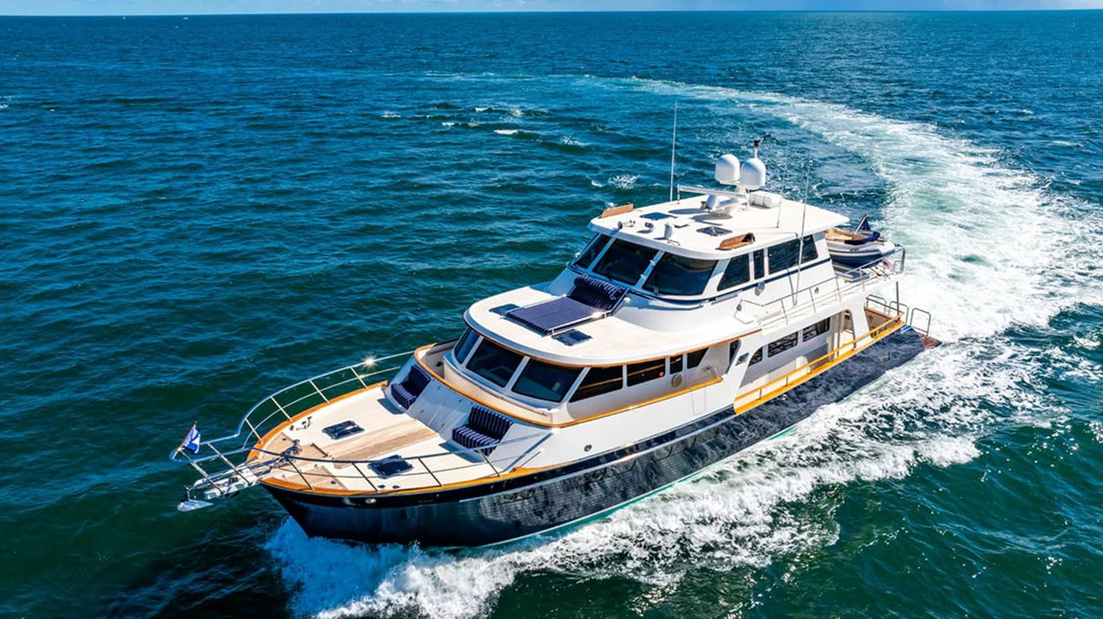 a boat on the water aboard NEVER BETTER Yacht for Sale
