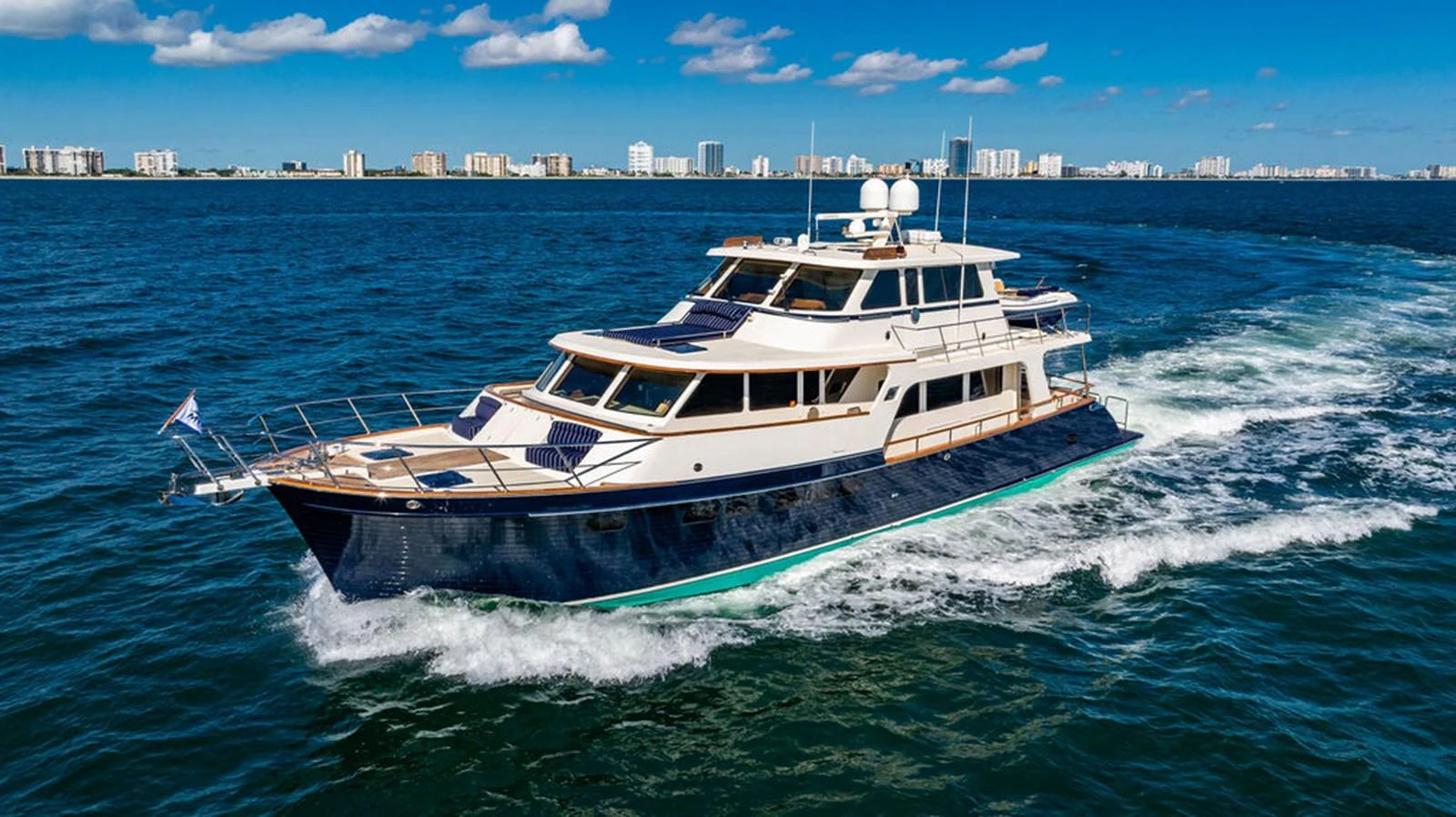 a boat on the water aboard NEVER BETTER Yacht for Sale