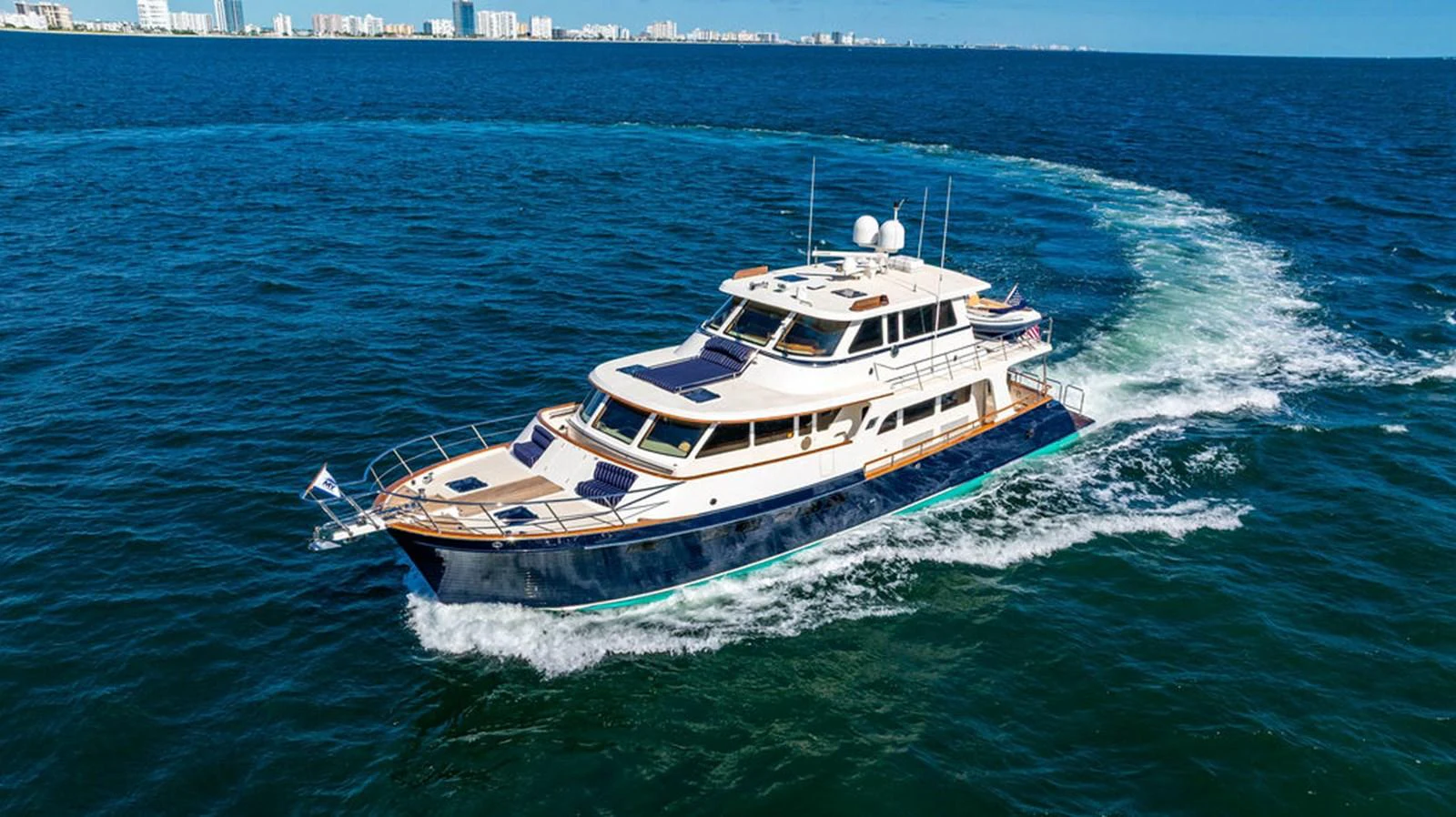 a boat on the water aboard NEVER BETTER Yacht for Sale
