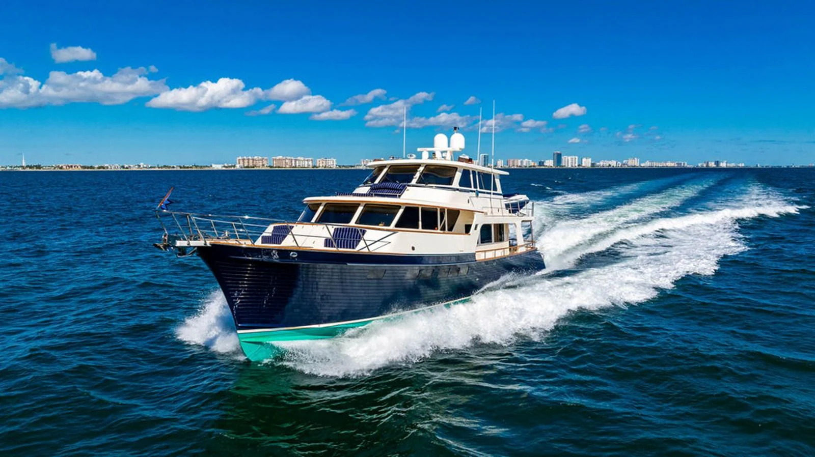a boat on the water aboard NEVER BETTER Yacht for Sale