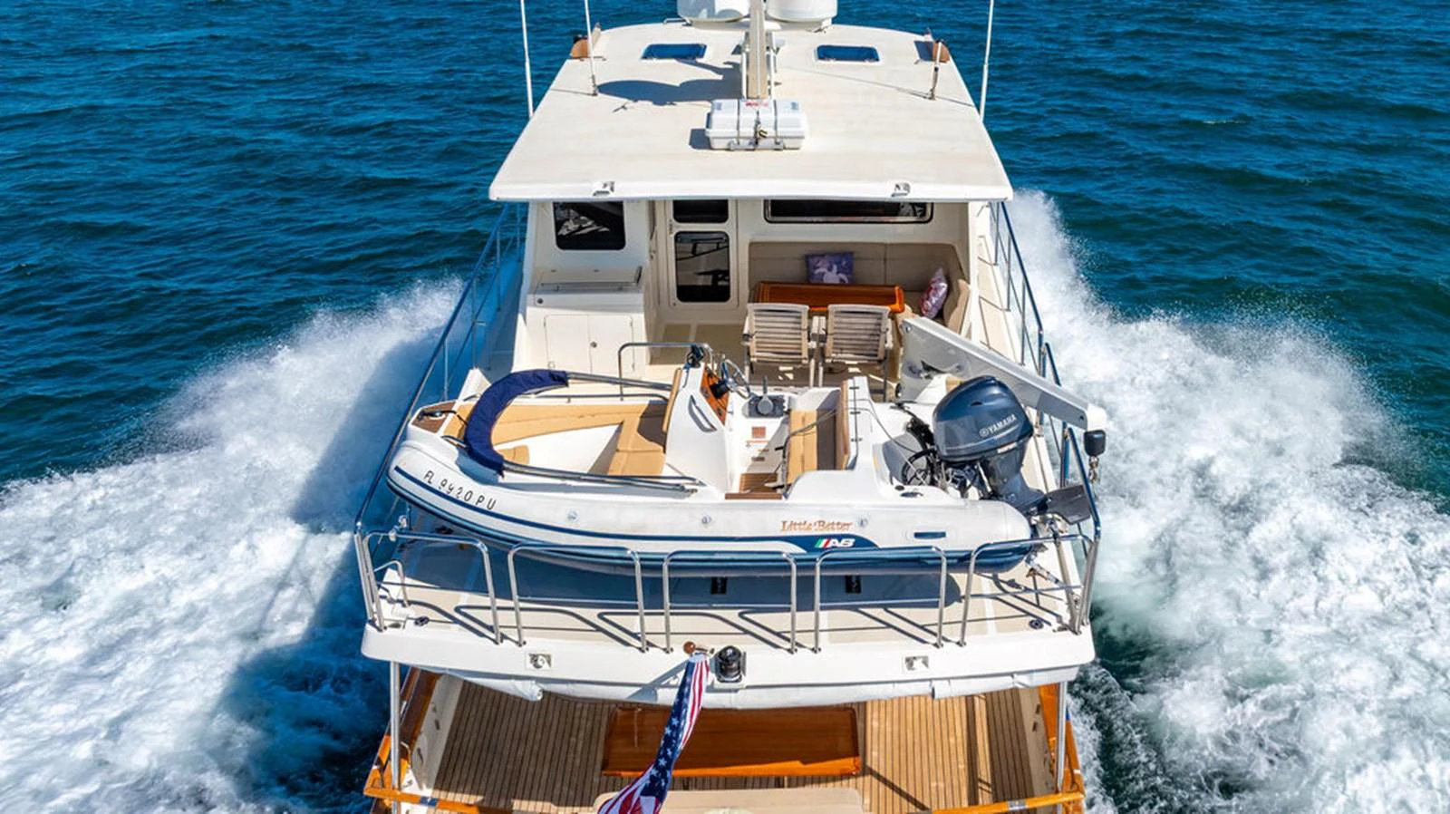 a boat on the water aboard NEVER BETTER Yacht for Sale