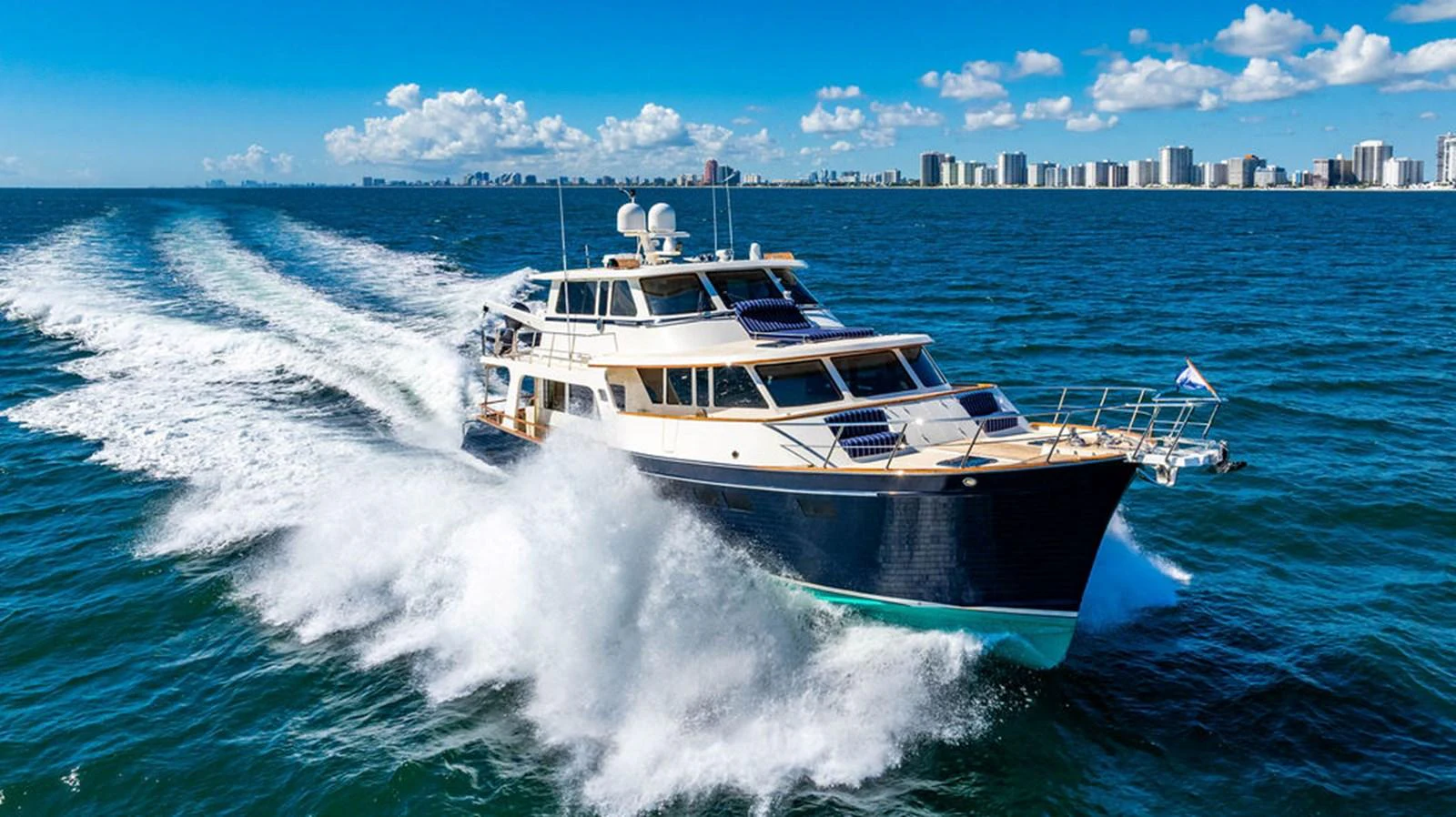 a boat on the water aboard NEVER BETTER Yacht for Sale