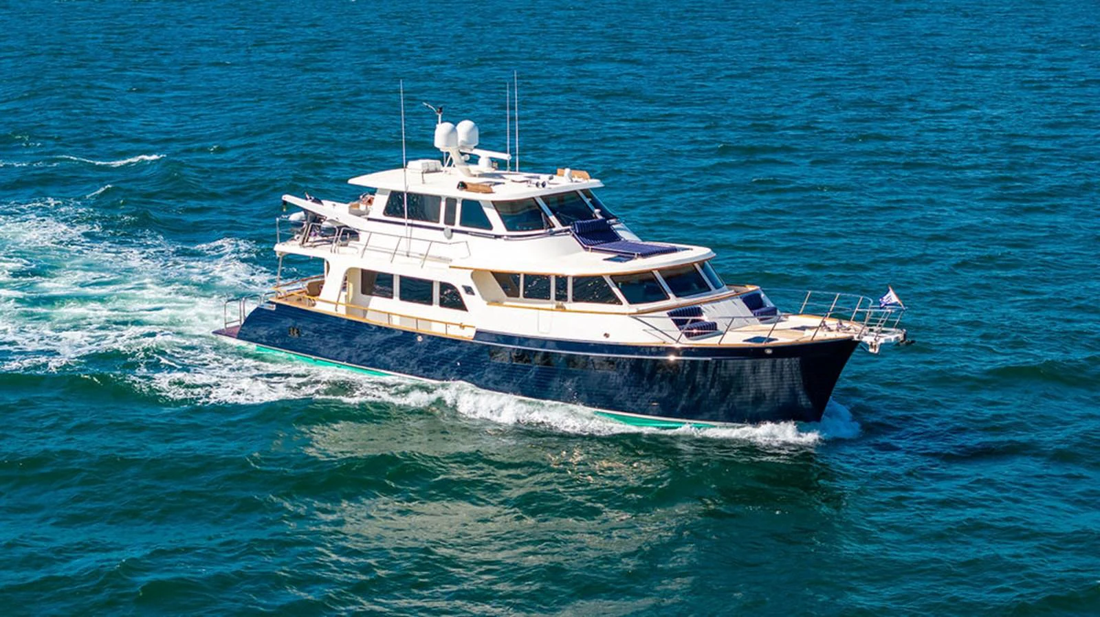 a boat in the water aboard NEVER BETTER Yacht for Sale