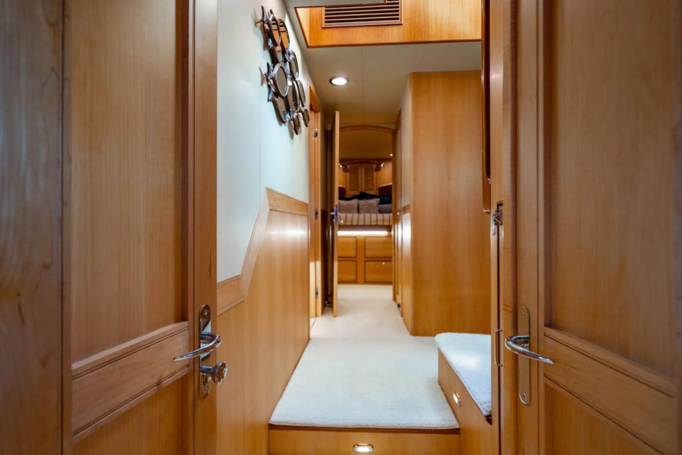 a bathroom with a tub and shower aboard NEVER BETTER Yacht for Sale