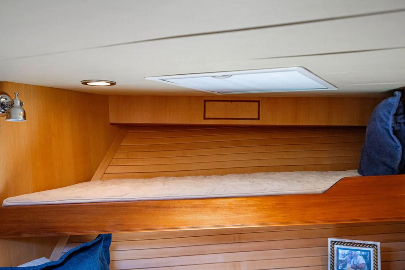 a room with wood floors aboard NEVER BETTER Yacht for Sale