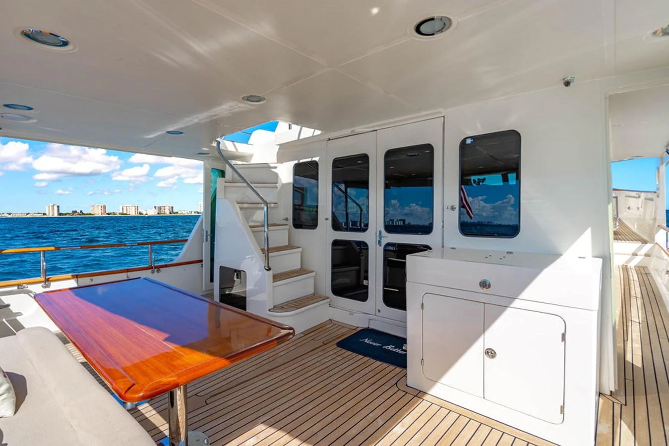 a boat on the water aboard NEVER BETTER Yacht for Sale