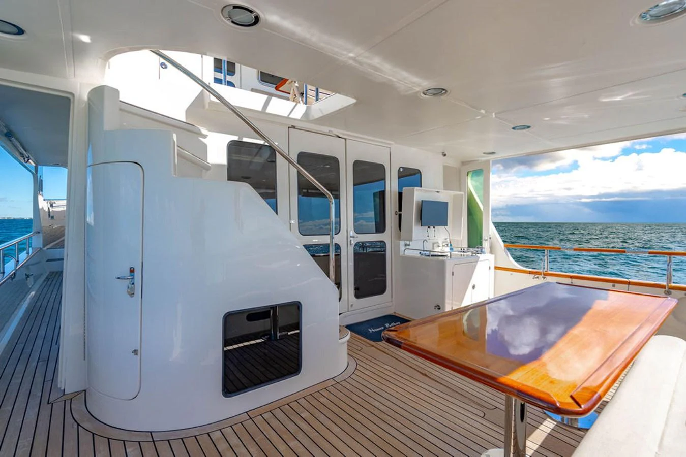 a boat on the water aboard NEVER BETTER Yacht for Sale