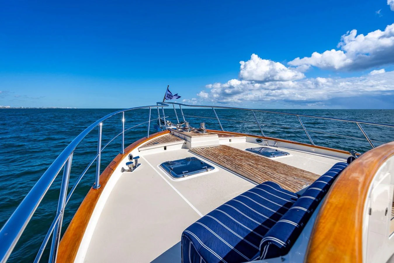 a boat on the water aboard NEVER BETTER Yacht for Sale