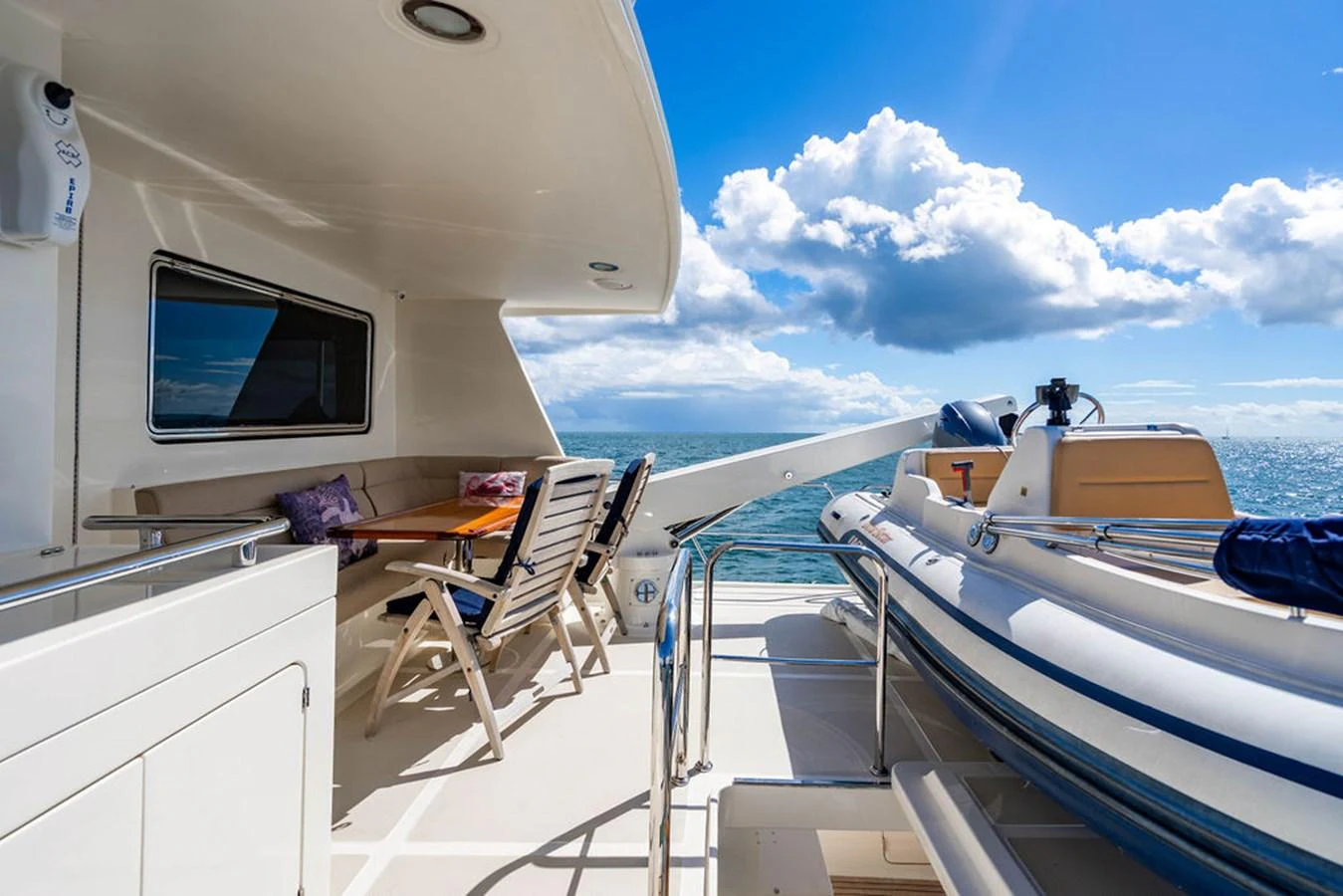 a boat on the water aboard NEVER BETTER Yacht for Sale