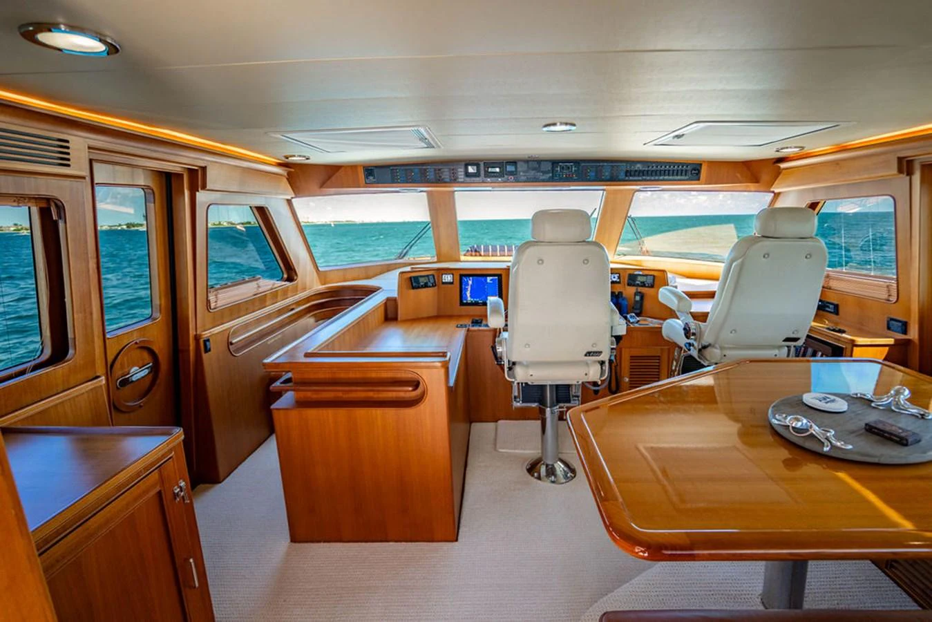inside of a vehicle aboard NEVER BETTER Yacht for Sale