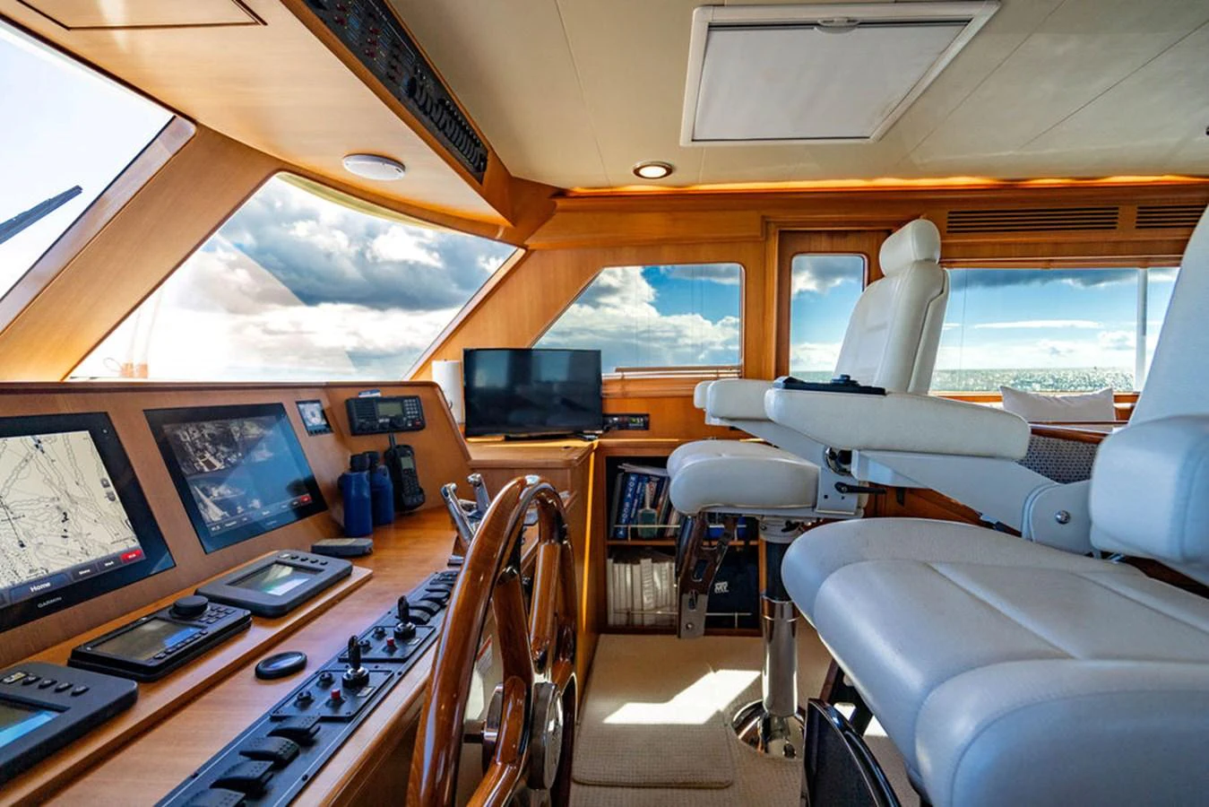 inside of a plane aboard NEVER BETTER Yacht for Sale