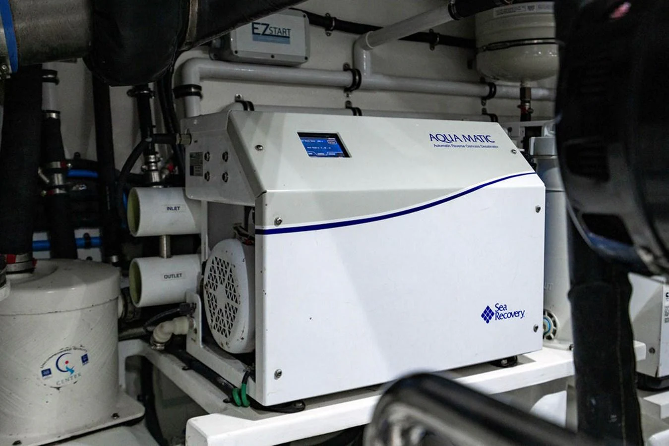 a machine with a white cover aboard NEVER BETTER Yacht for Sale
