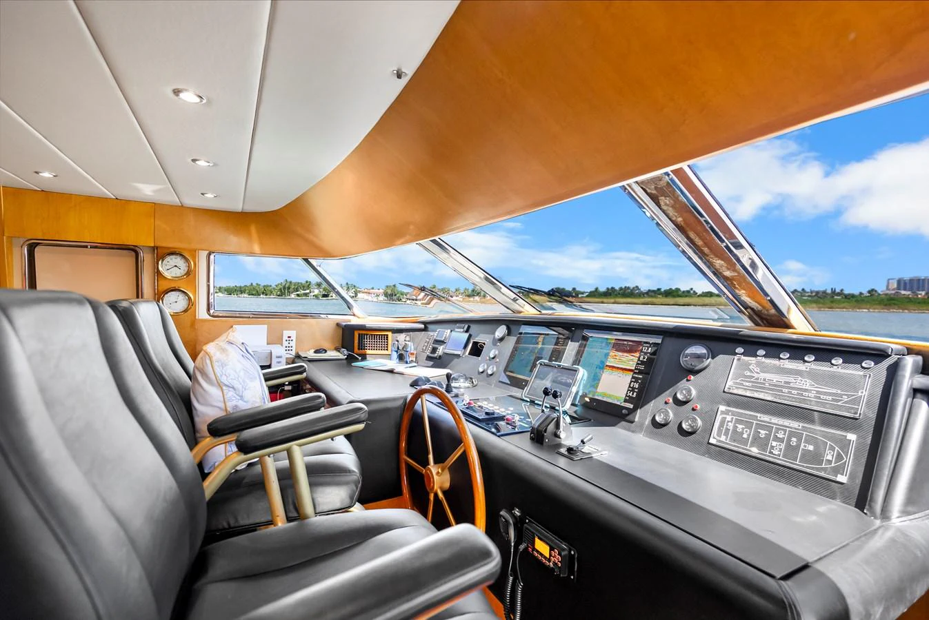 inside of a car aboard AZURE Yacht for Sale