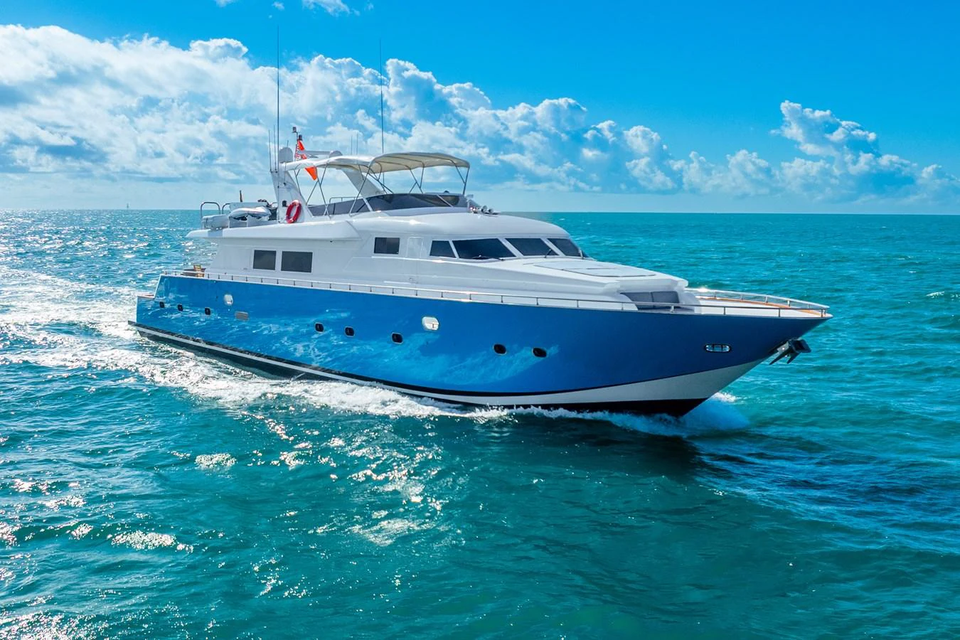 a boat in the water aboard AZURE Yacht for Sale