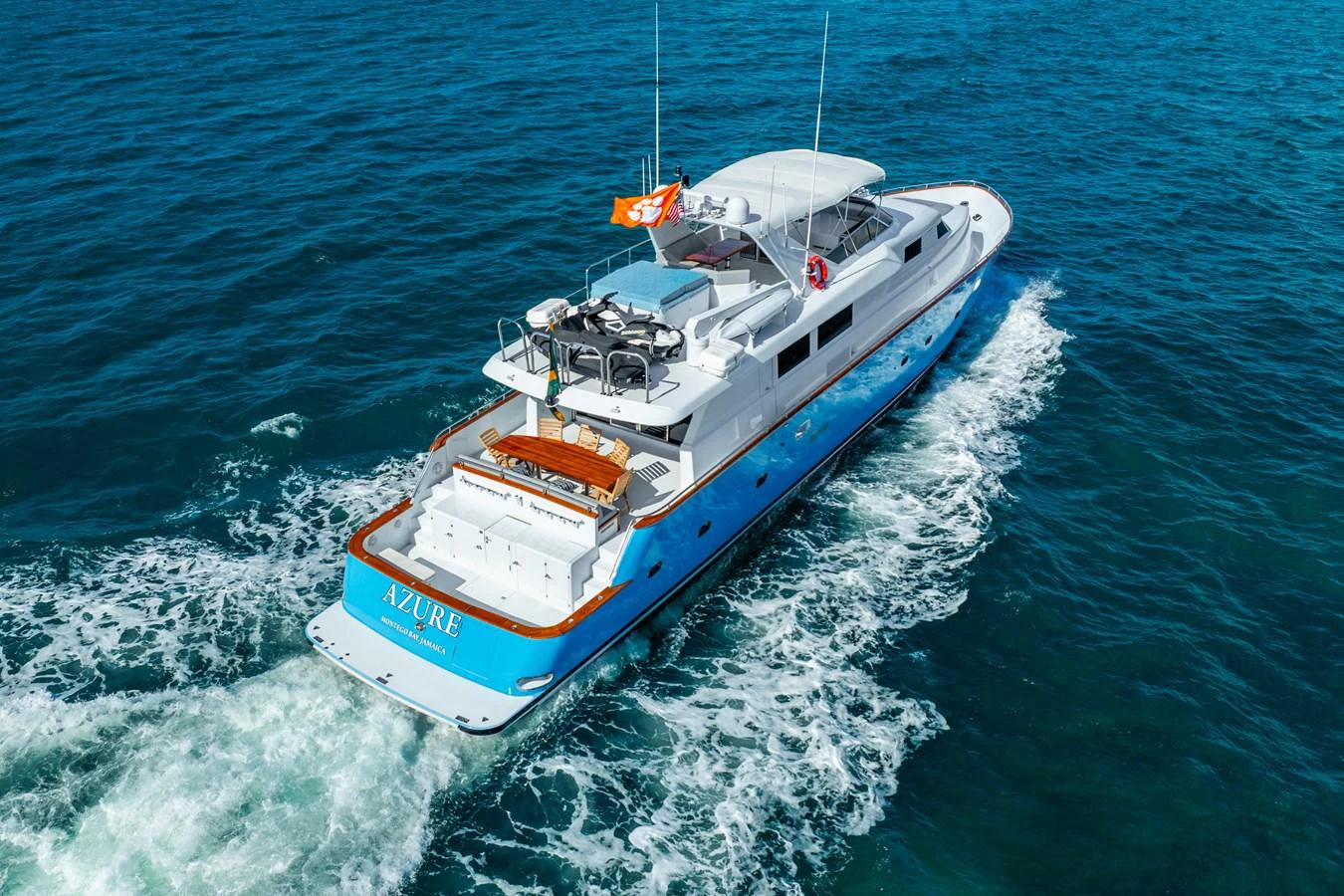 a boat on the water aboard AZURE Yacht for Sale