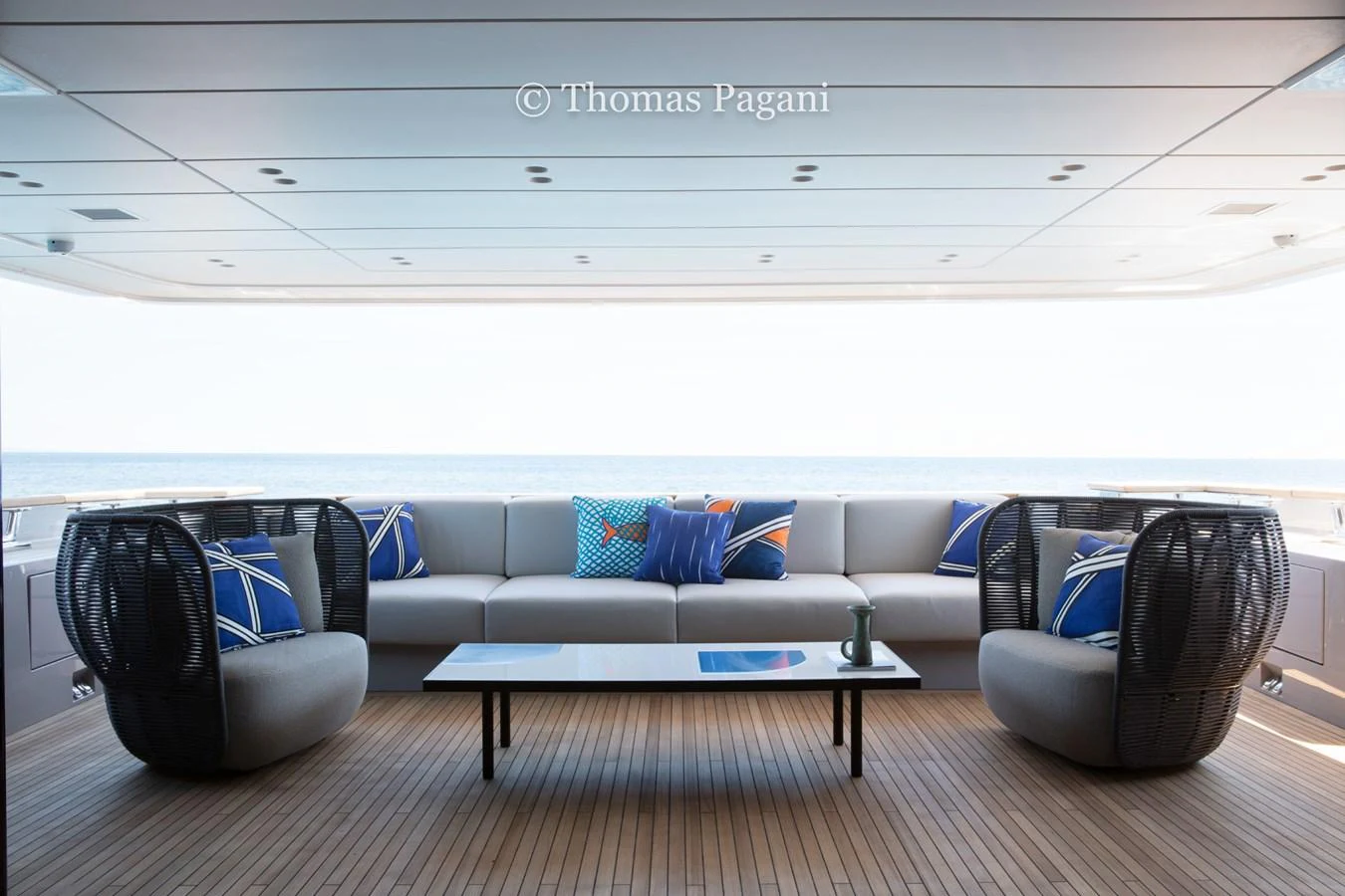 a couch and a chair in a room aboard MOUCHKA Yacht for Sale